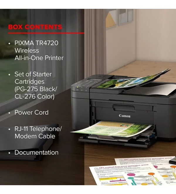 Canon PIXMA Wireless Color All-in-One Inkjet Printer, Black - Image 3