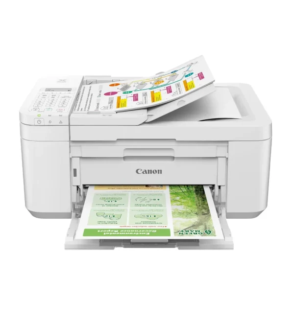 Canon PIXMA Wireless Color All-in-One Inkjet Printer, White - Print Copy Scan Fax 20-Sheet ADF, 2-Line LCD Display