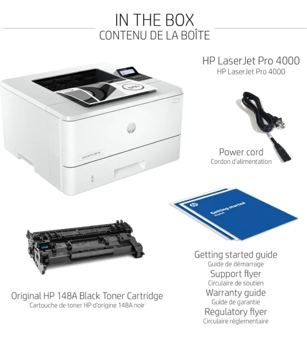 HP Laserjet Pro dn Single-Function Monochrome Laser Printer, White - Print only - Mobile Printing - Image 3