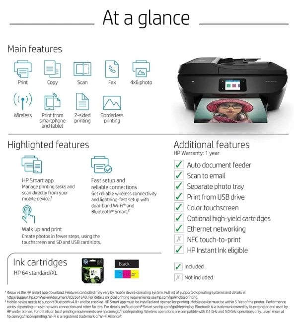 HP Envy Photo All-in-One Wireless Color Inkjet Printer - Black -Print Copy Scan Fax - 15 ppm, 4800 x 1200 dpi - Image 3