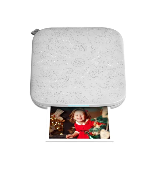 Wirelessly print 3.5 x 4.25-inch photos on zinc paper using iOS and Android devices with the HP Sprocket 3×4 Instant Photo Printer, available in white