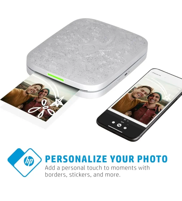 Wirelessly print 3.5 x 4.25-inch photos on zinc paper using iOS and Android devices with the HP Sprocket 3x4 Instant Photo Printer, available in white - Image 3