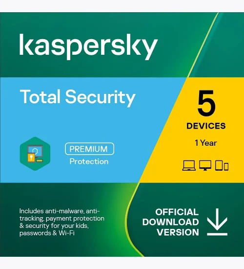 Kaspersky Total Security 2023 | 5 Devices | 1 Year | Antivirus, Secure VPN and Password Manager Included