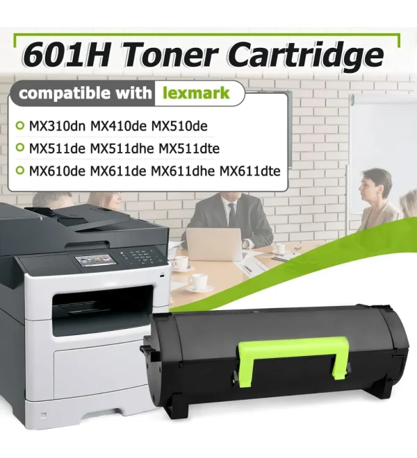 Toner Cartridge Compatible with lexmark Printer MX310dn, MX410de, MX510de, MX511de, MX511dhe - Image 3