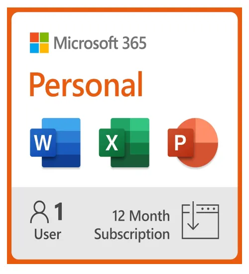 Microsoft 365 Personal | Word, Excel, PowerPoint | 1TB OneDrive online storage | PC/Mac Instant Download | 12-Month Subscription