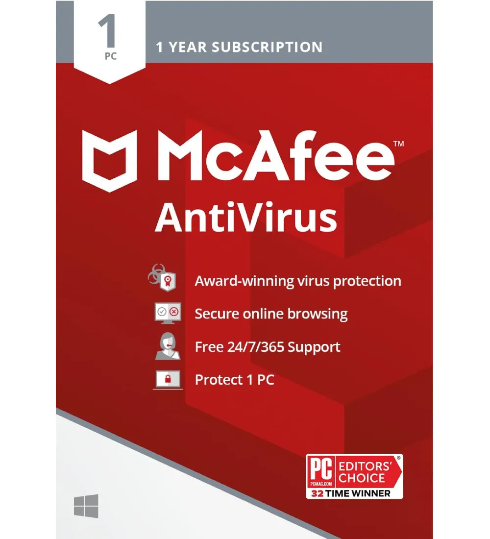 McAfee AntiVirus Protection | 1 PC | Internet Security Software