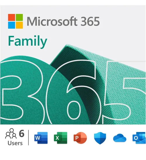 Microsoft 365 Family | Word, Excel, PowerPoint | 1TB OneDrive Cloud Storage | 12-Month Subscription, Up to 6 Users