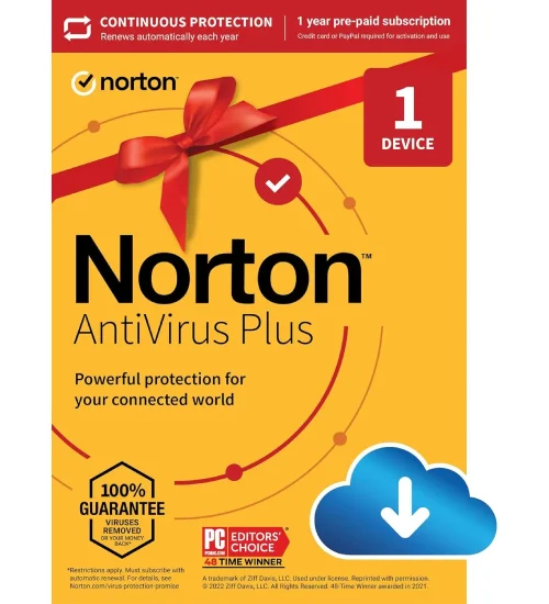 Norton AntiVirus Plus, Antivirus Software for One Device with Auto-Renewal, Ready for 2024