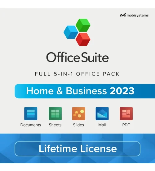 OfficeSuite Home & Business 2023 – Lifetime License – Documents, Sheets, Slides, PDF, Mail & Calendar for Windows