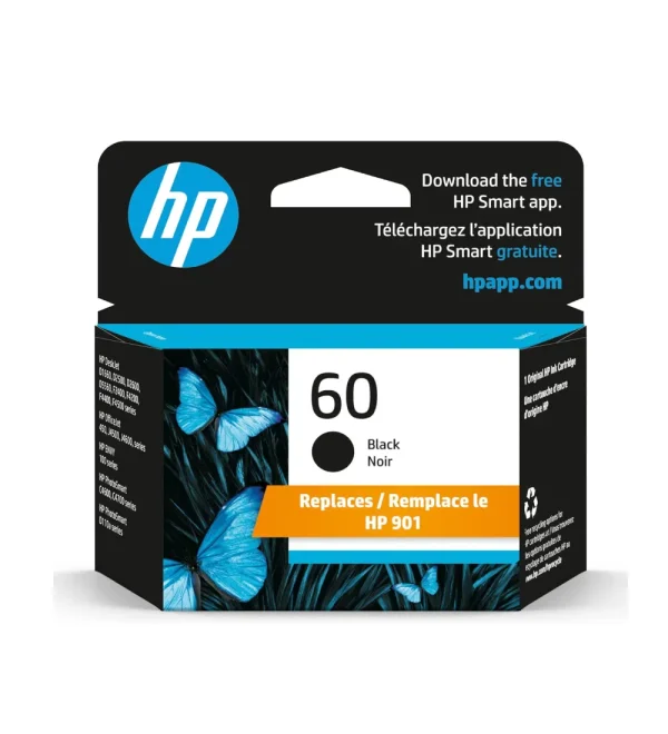 HP 60 Black Ink Cartridge | Works with DeskJet D1660, D2500, D2600 Series etc