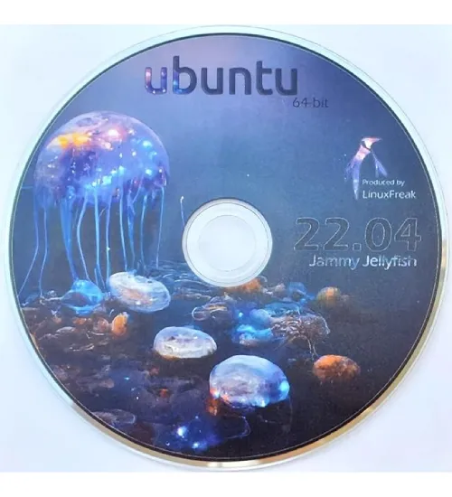 Official 64-bit release of Ubuntu Linux 22.04 on a DVD with long-term support