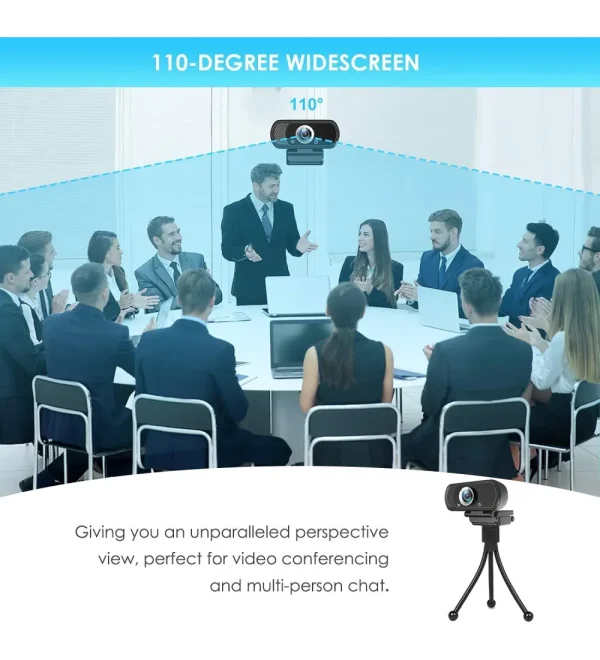 Webcam, HD Webcam 1080P with Privacy Shutter and Tripod Stand, Pro Streaming Web Camera with Microphone - Image 2