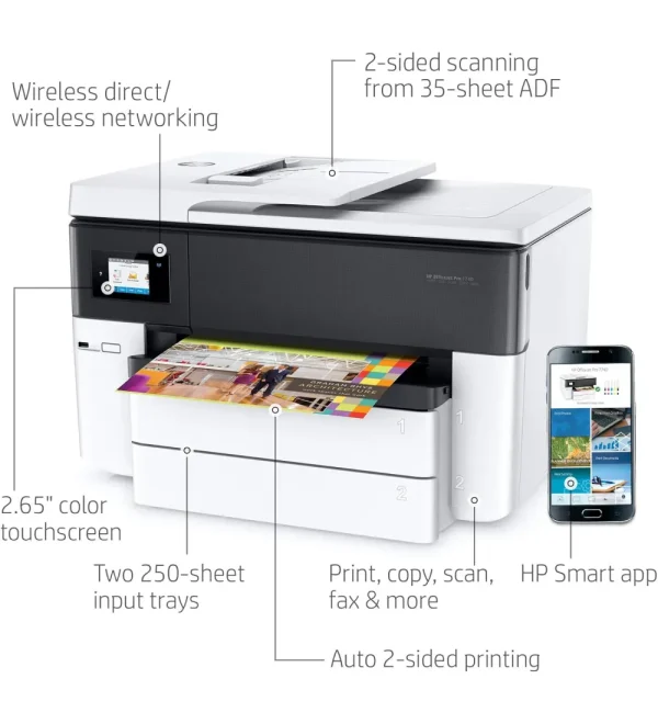 HP OfficeJet Wide Format All-in-One Color Printer with Wireless Printing - Image 2